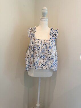 Jacquie the Label Cottagecore‎ Boho Floral Babydoll Crop Tank Size L